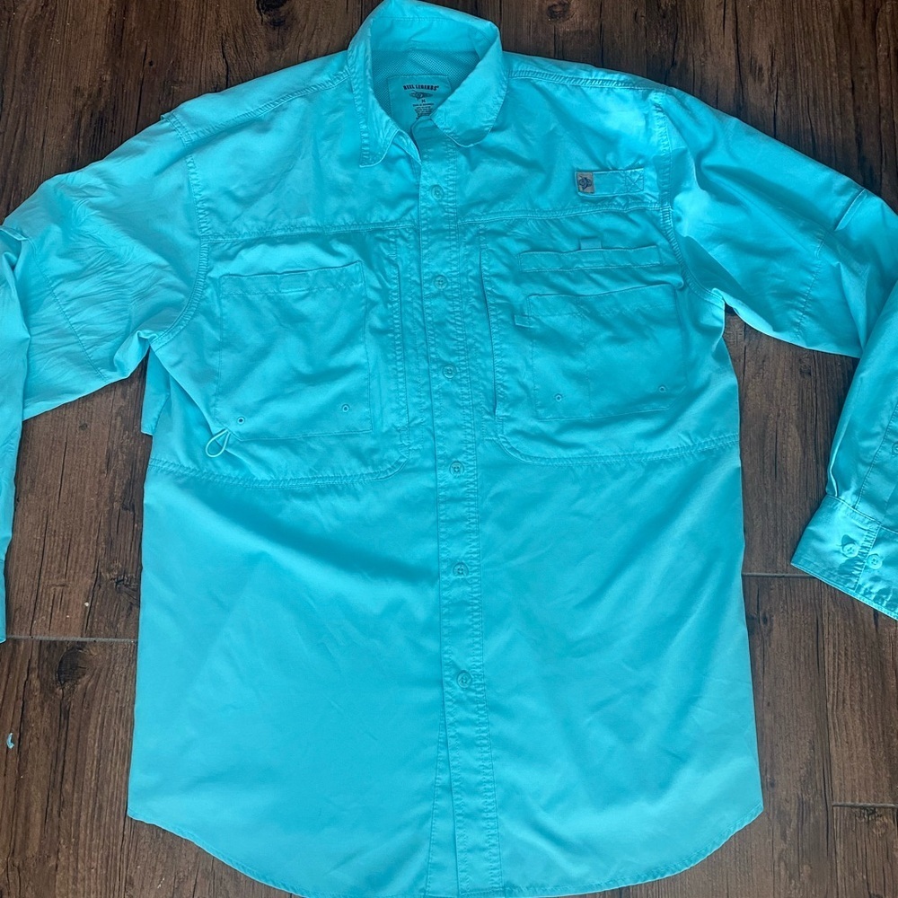 Reel Legends Men's Turquoise Button Down Shirt